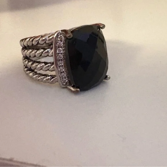 David Yurman Black and Silver Ring sz7 - Picture 4 of 5